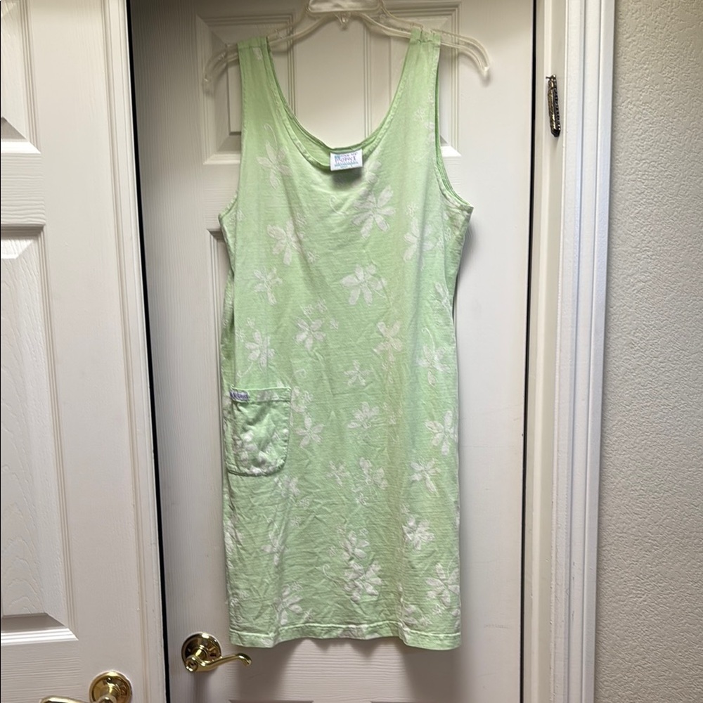 Green Floral Sleeveless Dress